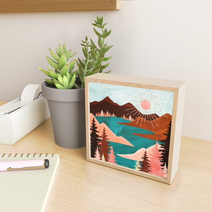 Retro Lake Mini Art Print Gallery Image 2
