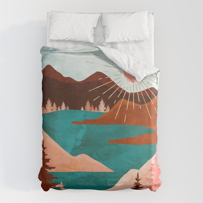 Retro Lake Duvet Cover Gallery Image 1