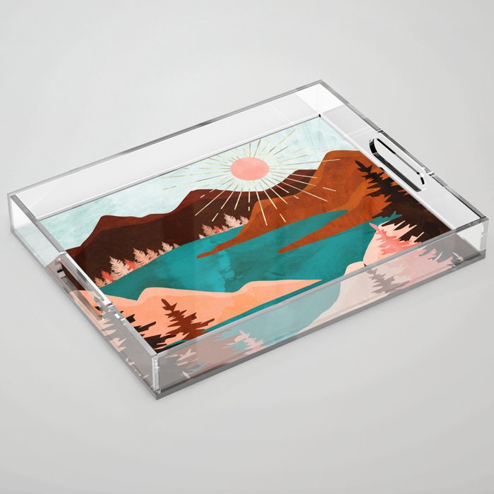 Retro Lake Acrylic Tray Gallery Image 1