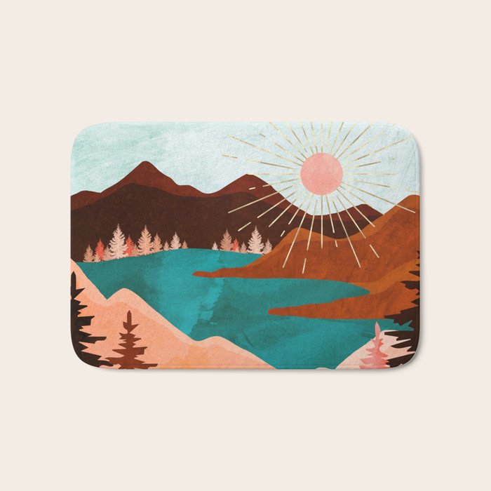 Retro Lake Bath Mat Gallery Image 1