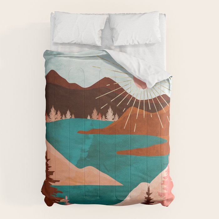 Retro Lake Comforter Gallery Image 1