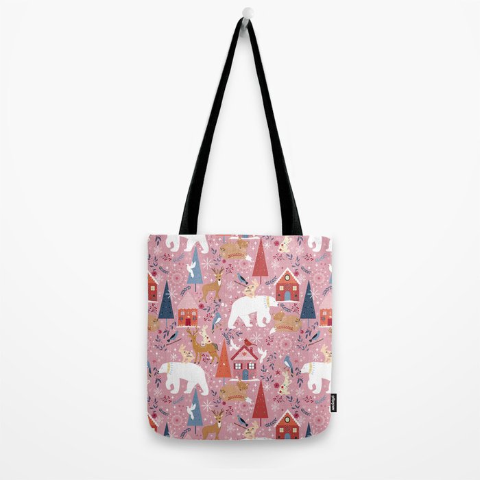 Colorful Scandinavian festive holiday animals Tote Bag Gallery Image 2