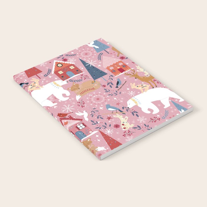 Colorful Scandinavian festive holiday animals Notebook Gallery Image 2