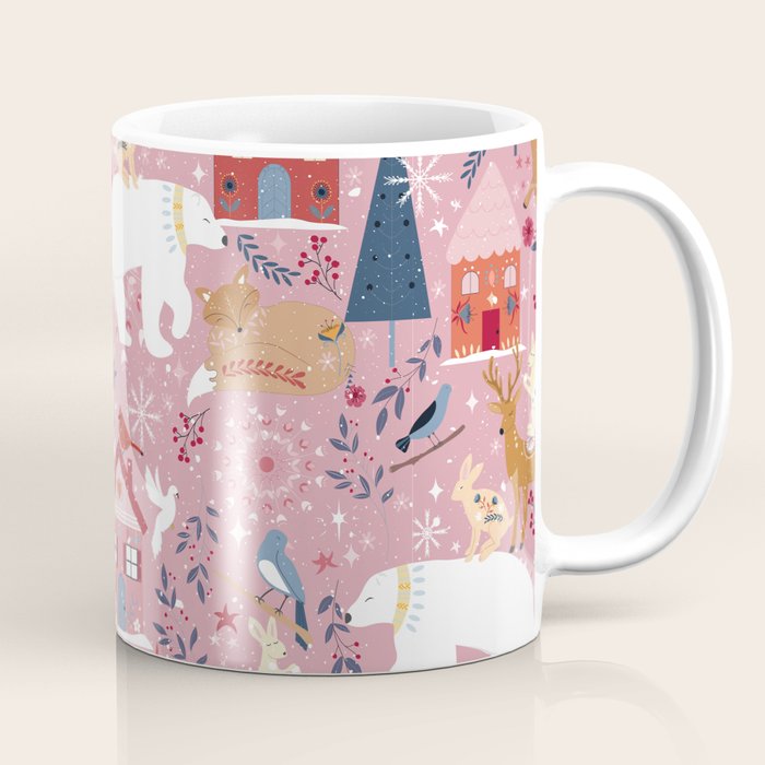 Colorful Scandinavian festive holiday animals Coffee Mug Gallery Image 1