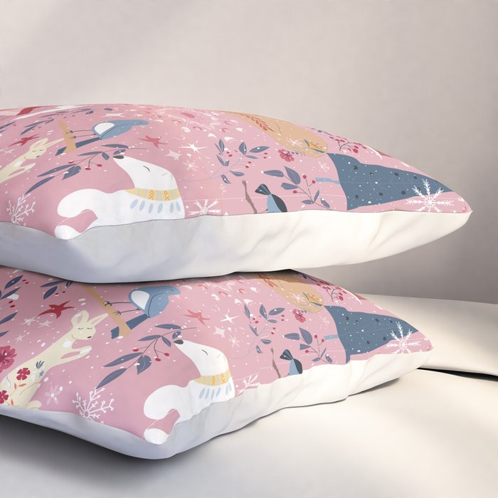 Colorful Scandinavian festive holiday animals Pillow Sham Gallery Image 3