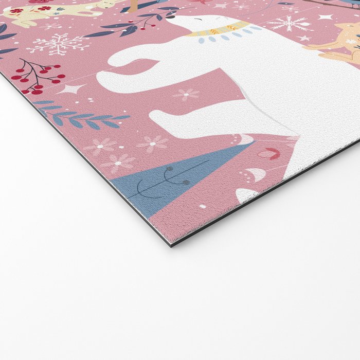 Colorful Scandinavian festive holiday animals Welcome Mat Gallery Image 2
