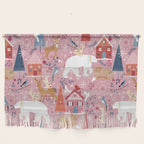 Colorful Scandinavian festive holiday animals Wall Hanging Gallery Image 1