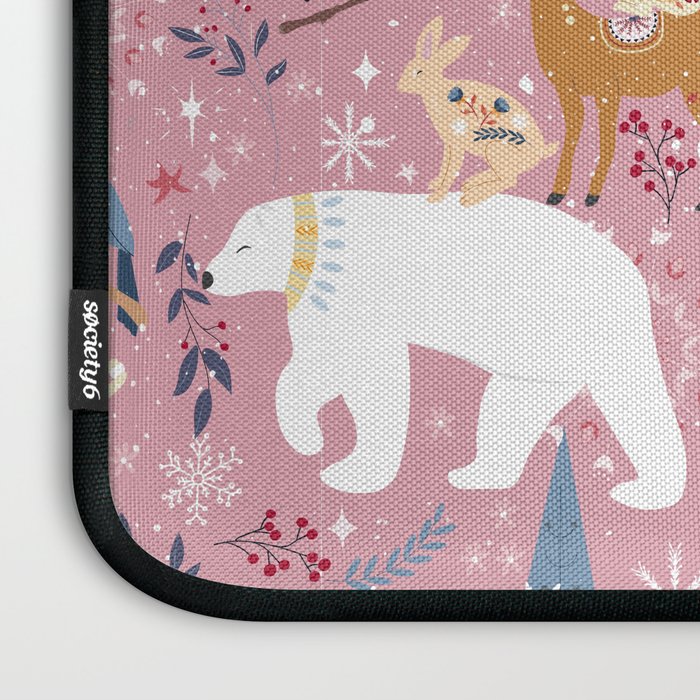 Colorful Scandinavian festive holiday animals Laptop Sleeve Gallery Image 3