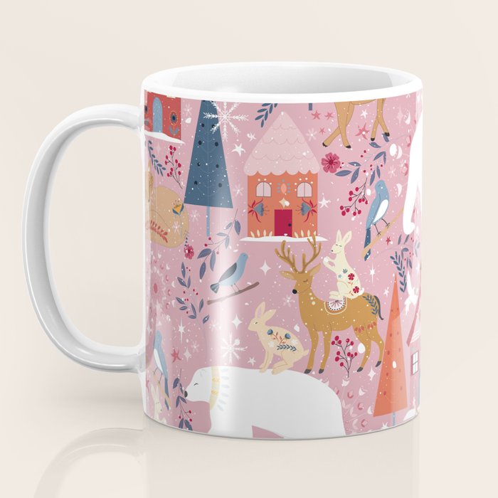 Colorful Scandinavian festive holiday animals Coffee Mug Gallery Image 3