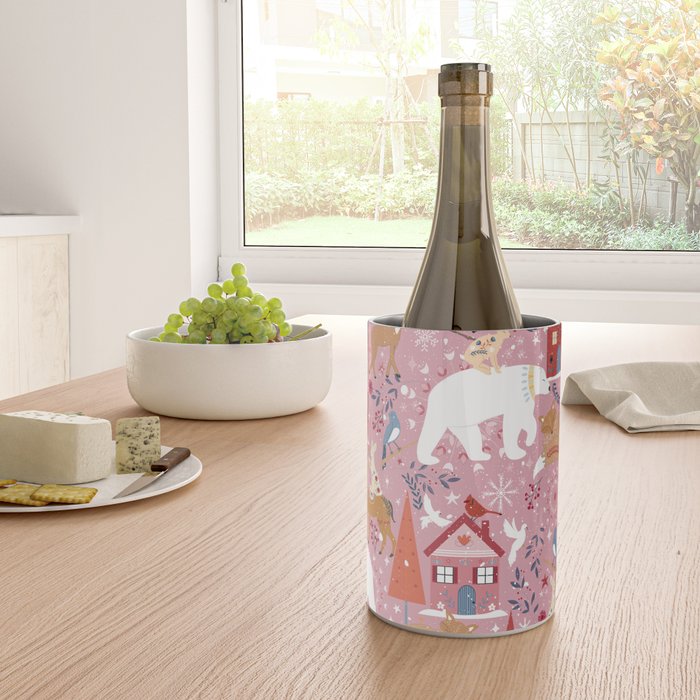 Colorful Scandinavian festive holiday animals Wine Chiller Gallery Image 4