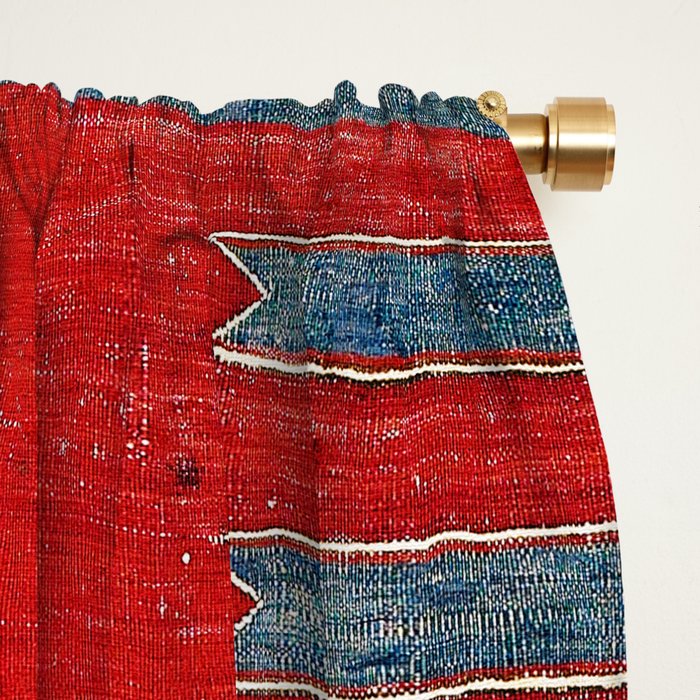 Yürük  Antique Manisa West Anatolian Kilim Print Window Curtain Gallery Image 2