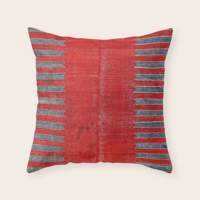 Yürük  Antique Manisa West Anatolian Kilim Print Throw Pillow Gallery Image 6