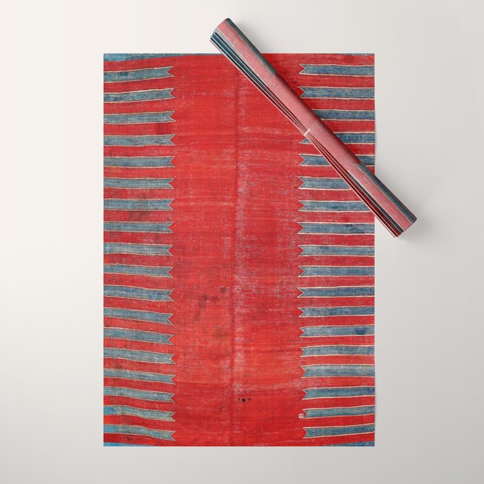 Yürük  Antique Manisa West Anatolian Kilim Print Wrapping Paper Gallery Image 1