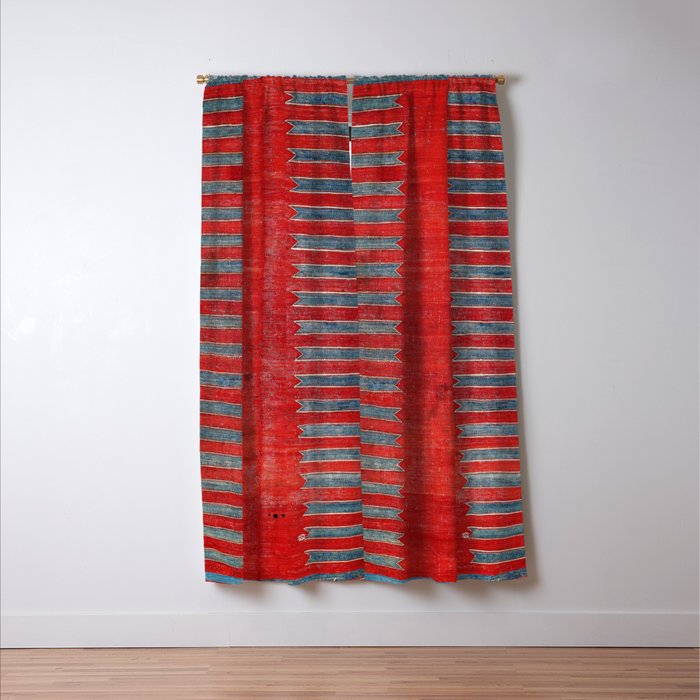 Yürük  Antique Manisa West Anatolian Kilim Print Window Curtain Gallery Image 3