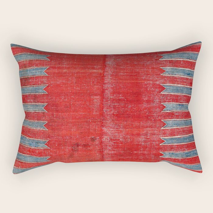 Yürük  Antique Manisa West Anatolian Kilim Print Rectangular Pillow Gallery Image 2
