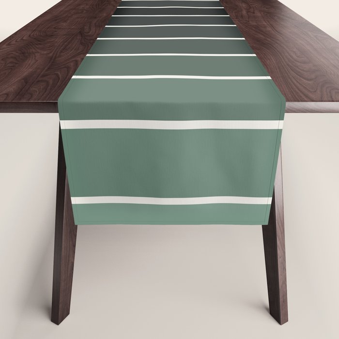 Gradient Arch IV Earthy Green Mid Century Modern Rainbow Table Runner Gallery Image 1