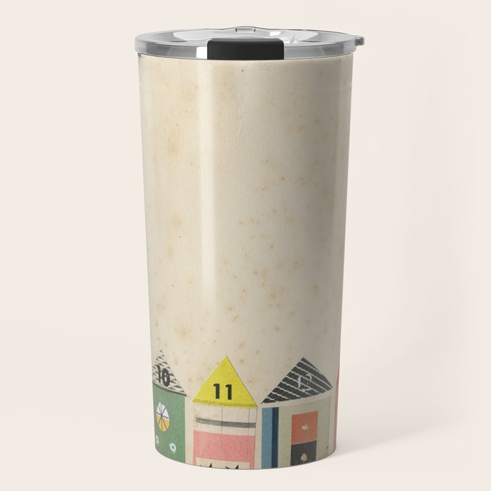 Eclectic Beach Huts Travel Mug Gallery Image 1
