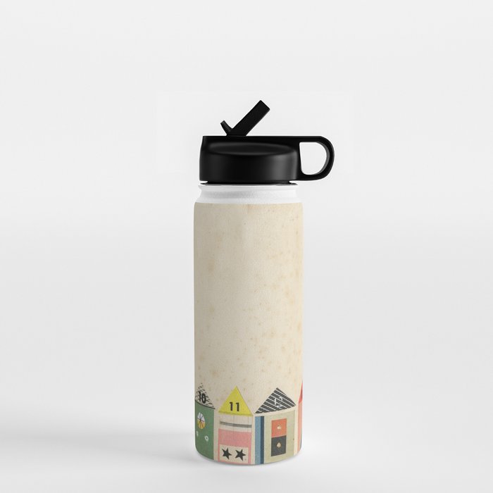 Eclectic Beach Huts Water Bottle Gallery Image 1
