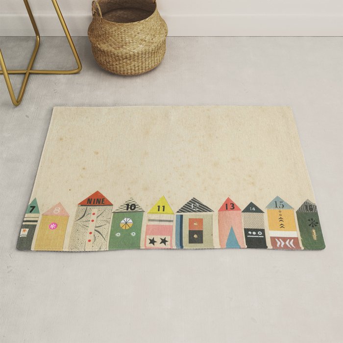 Eclectic Beach Huts Rug Gallery Image 1