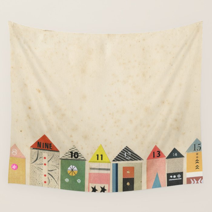 Eclectic Beach Huts Wall Tapestry Gallery Image 4