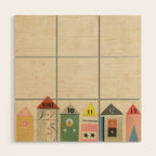 Eclectic Beach Huts Wood Wall Art Gallery Image 1
