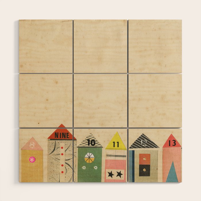 Eclectic Beach Huts Wood Wall Art Gallery Image 1