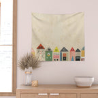 Eclectic Beach Huts Wall Tapestry Gallery Image 2