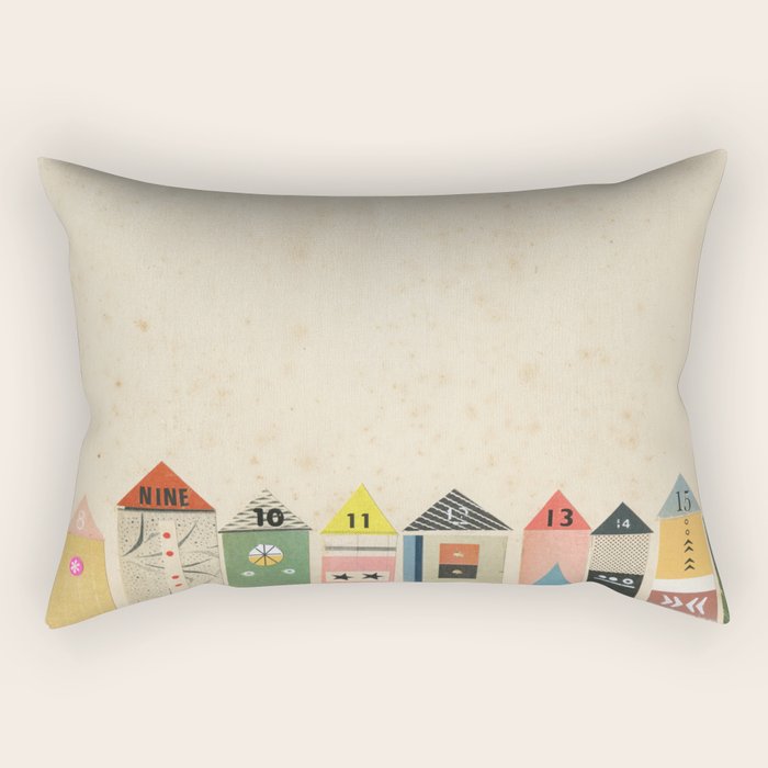 Eclectic Beach Huts Rectangular Pillow Gallery Image 1