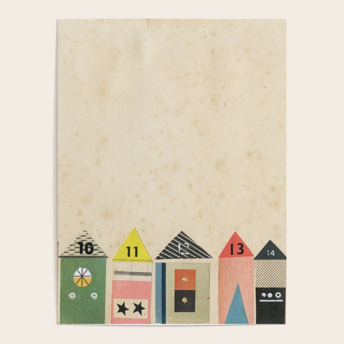 Eclectic Beach Huts Poster Gallery Image 1