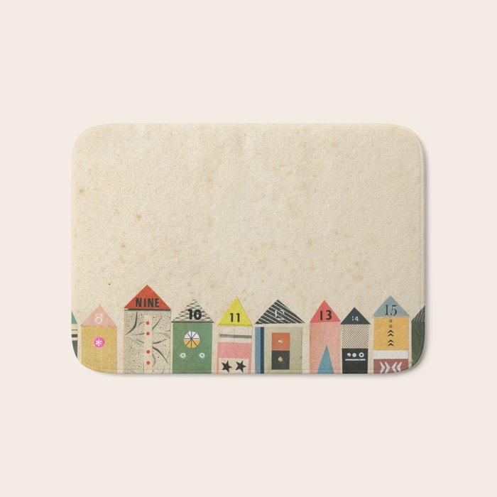 Eclectic Beach Huts Bath Mat Gallery Image 1