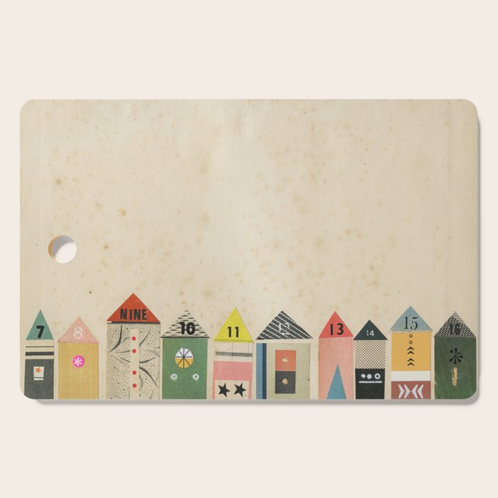 Eclectic Beach Huts Cutting Board Gallery Image 1