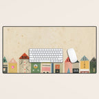 Eclectic Beach Huts Desk Mat Gallery Image 1
