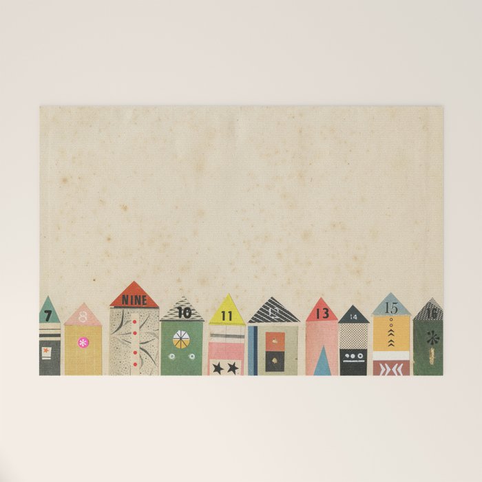 Eclectic Beach Huts Welcome Mat Gallery Image 1