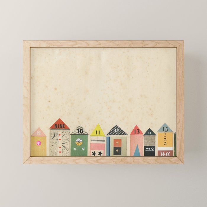 Eclectic Beach Huts Mini Art Print Gallery Image 1
