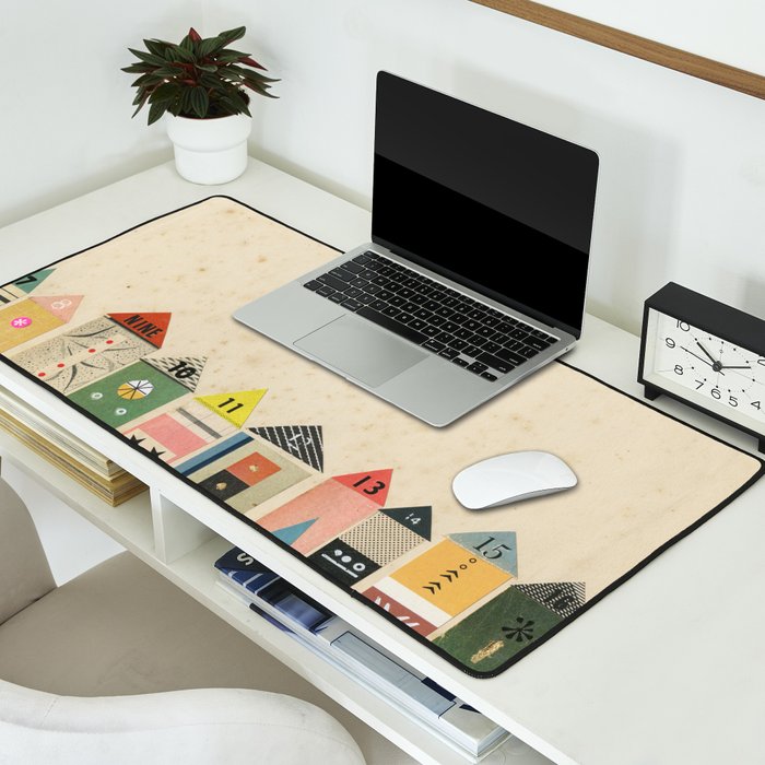 Eclectic Beach Huts Desk Mat Gallery Image 2