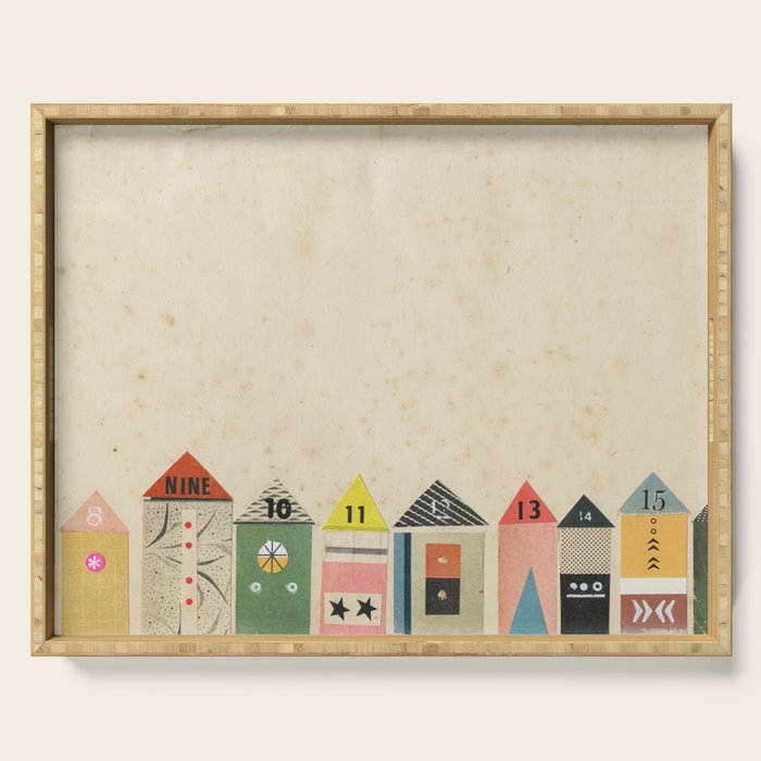 Eclectic Beach Huts Serving Tray Gallery Image 1