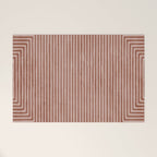 Terracotta Lines Geometric Abstract Minimalist Artwork Welcome Mat Gallery Image 1