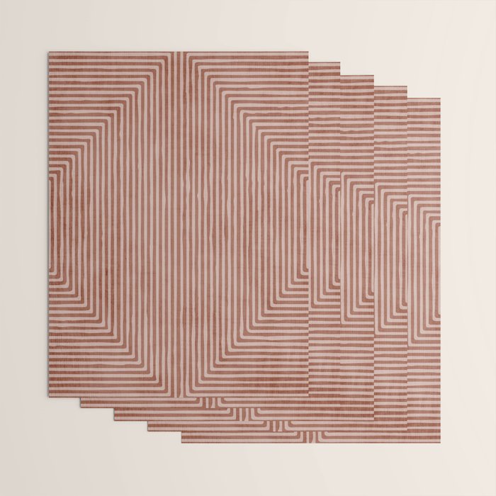 Terracotta Lines Geometric Abstract Minimalist Artwork Wrapping Paper Gallery Image 3