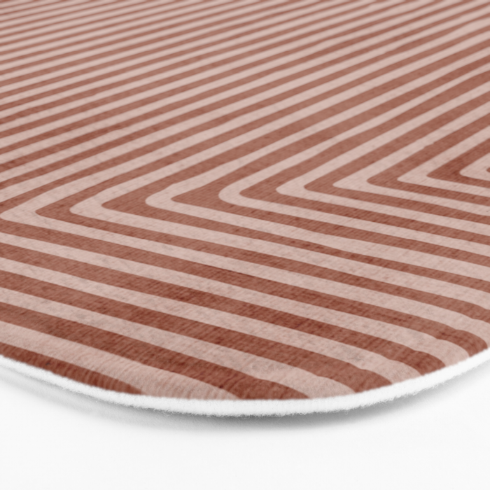 Terracotta Lines Geometric Abstract Minimalist Artwork Bath Mat Gallery Image 3