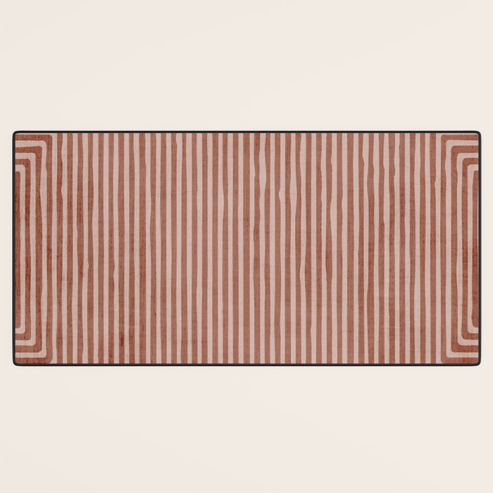Terracotta Lines Geometric Abstract Minimalist Artwork Desk Mat Gallery Image 3