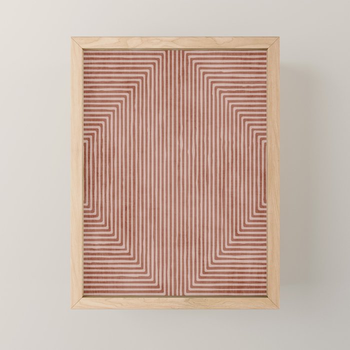 Terracotta Lines Geometric Abstract Minimalist Artwork Mini Art Print Gallery Image 1