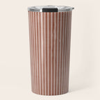 Terracotta Lines Geometric Abstract Minimalist Artwork Travel Mug Gallery Image 1