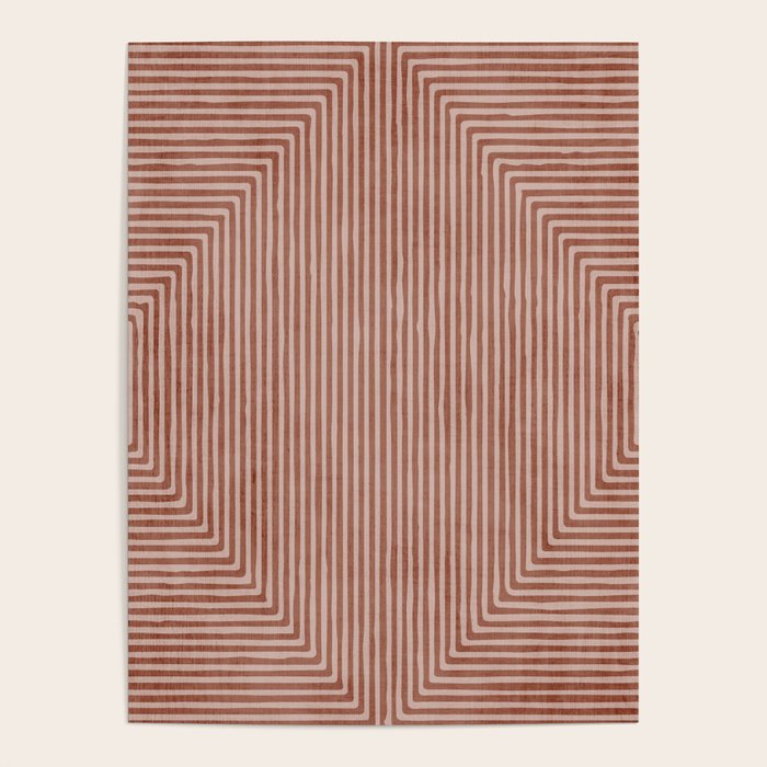 Terracotta Lines Geometric Abstract Minimalist Artwork Poster Gallery Image 4