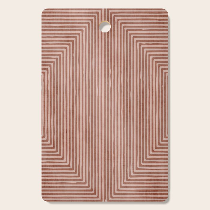 Terracotta Lines Geometric Abstract Minimalist Artwork Cutting Board Gallery Image 1