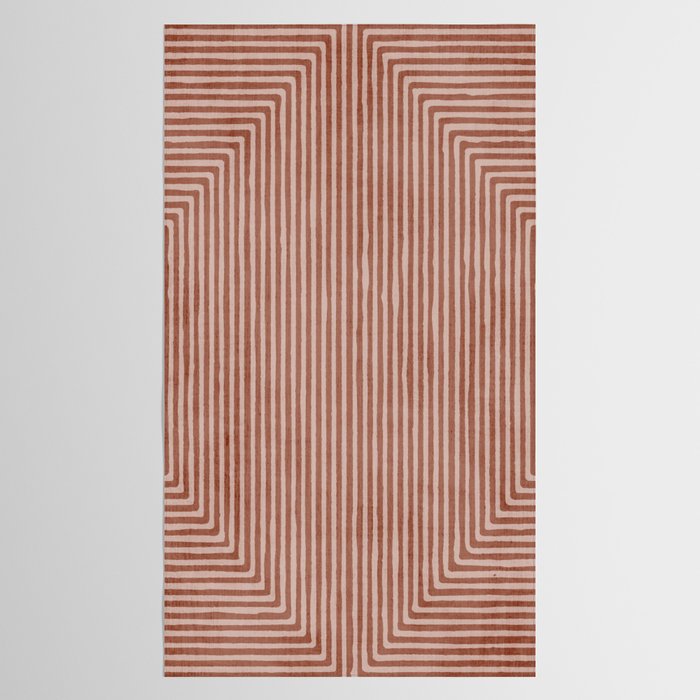 Terracotta Lines Geometric Abstract Minimalist Artwork Tablecloth Gallery Image 2
