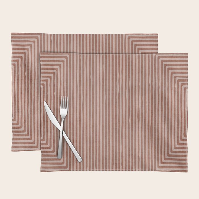 Terracotta Lines Geometric Abstract Minimalist Artwork Placemat Gallery Image 1