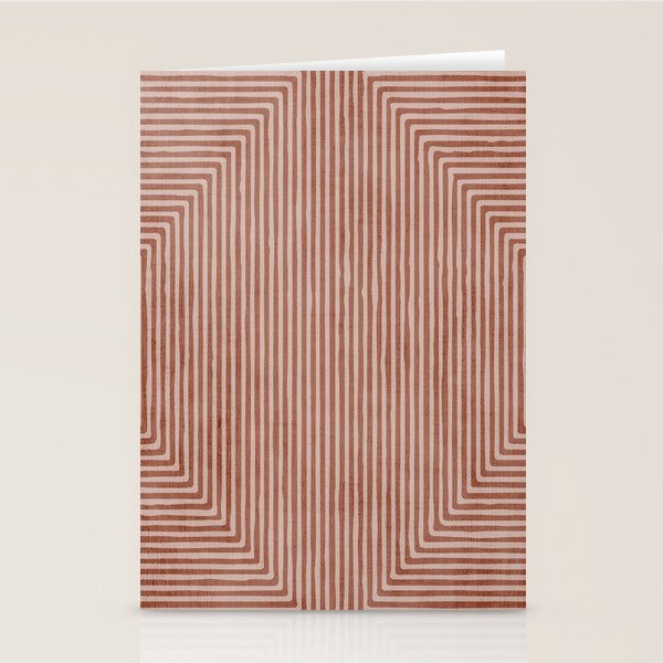 Terracotta Lines Geometric Abstract Minimalist Artwork Stationery Card Gallery Image 2