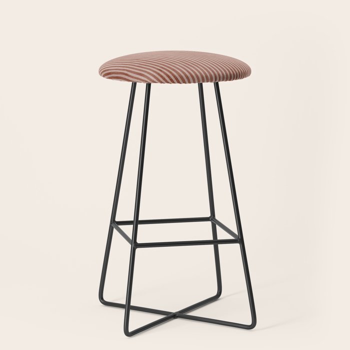 Terracotta Lines Geometric Abstract Minimalist Artwork Stool Gallery Image 1