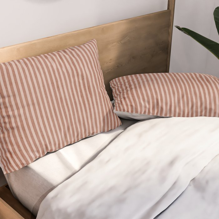 Terracotta Lines Geometric Abstract Minimalist Artwork Pillow Sham Gallery Image 2