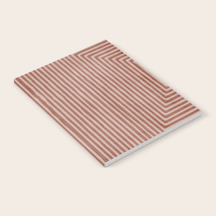 Terracotta Lines Geometric Abstract Minimalist Artwork Notebook Gallery Image 2